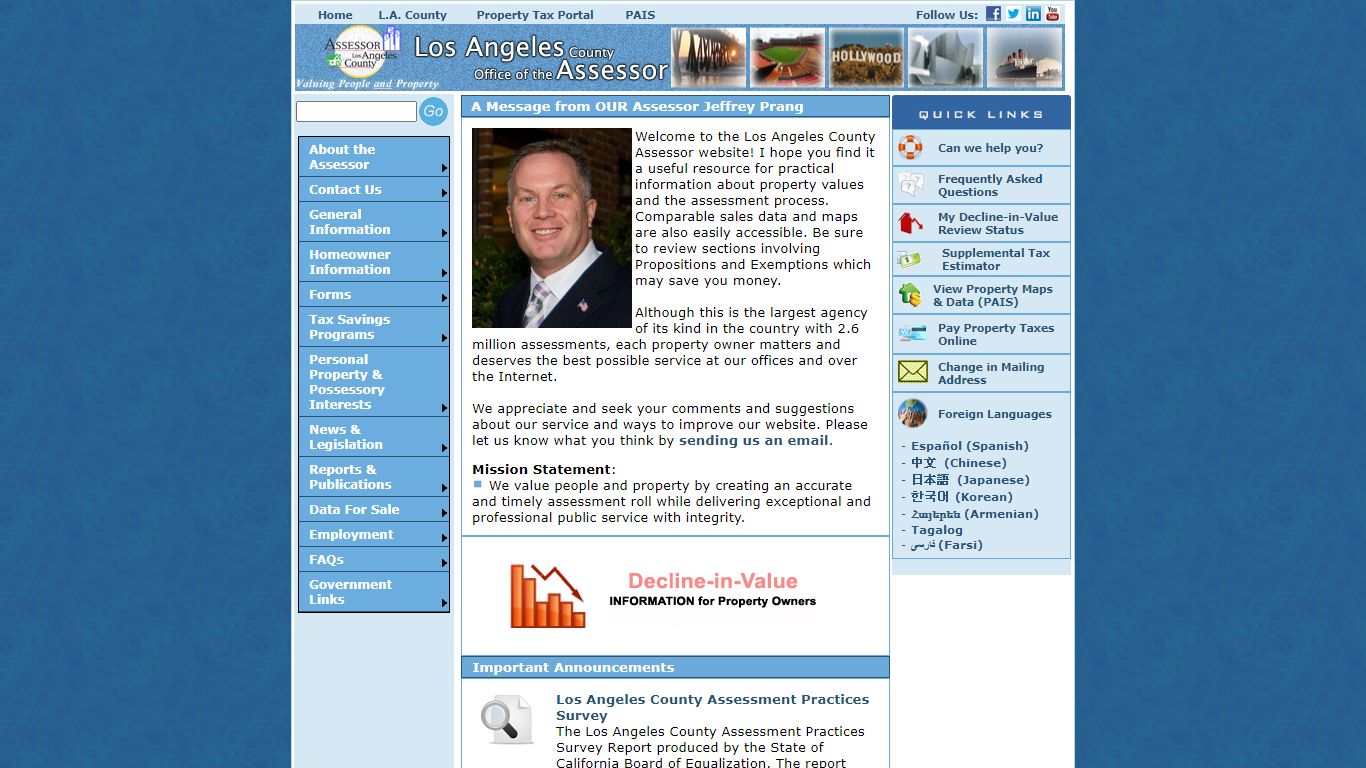 Los Angeles County Assessor's Office - Home Page